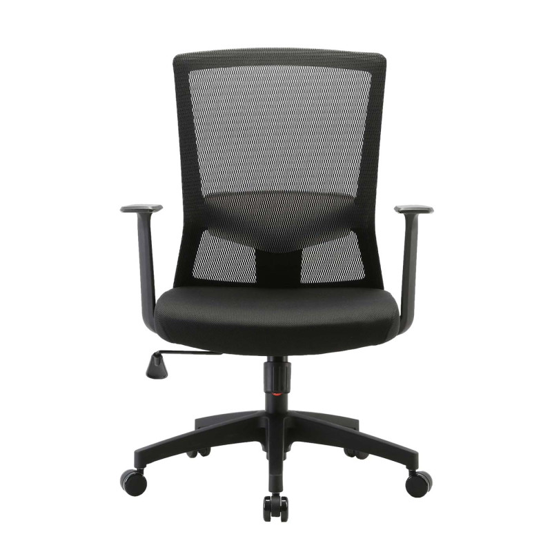 Chaise de bureau dossier ergonomique en forme de S, soutien de la taille réglable - noir