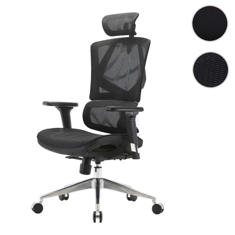 SIHOO chaise de bureau chaise de bureau ergonomique, soutien lombaire dossier haut accoudoirs 3D - mesh noir