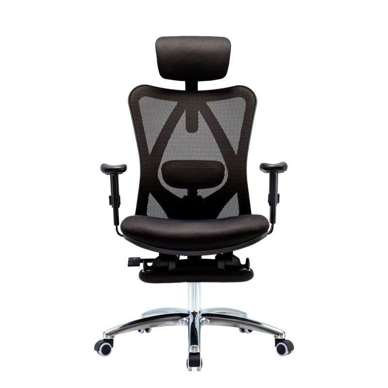 Chaise de bureau chaise de bureau, ergonomique charge max. 150kg - avec repose-pieds, noir