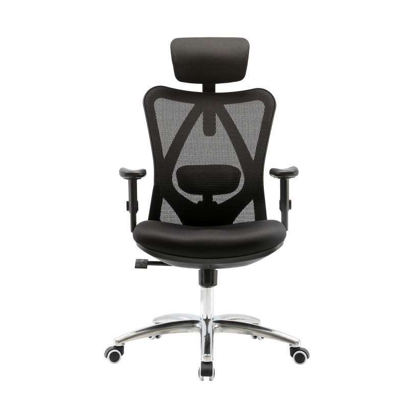 Chaise de bureau SIHOO Chaise de bureau, ergonomique, soutien lombaire réglable, charge max. 150kg - sans repose-pieds noir