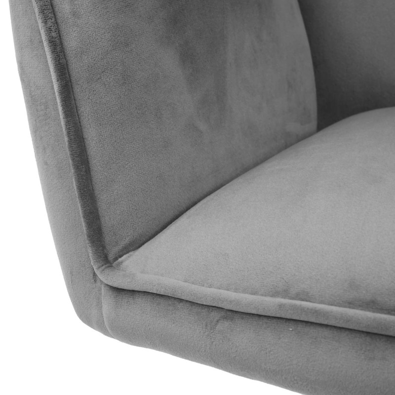 Chaise de salle à manger  avec accoudoirs velours - gris foncé, inox