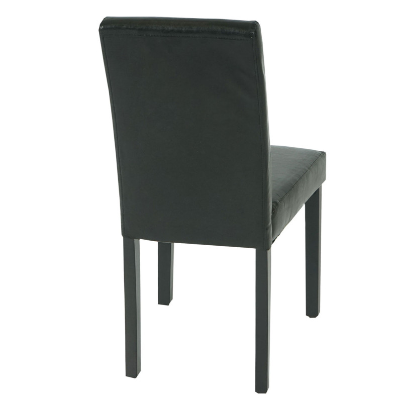 Lot de 4 chaises de salle à manger  bois similicuir - noir, pieds noirs