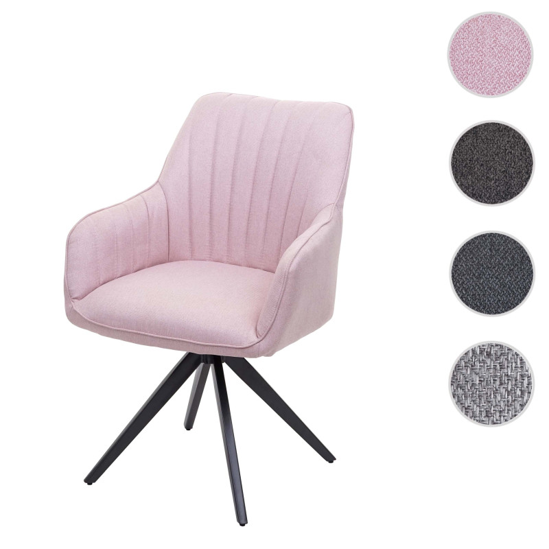 Chaise de salle à manger  chaise à accoudoirs tissu/textile - gris clair