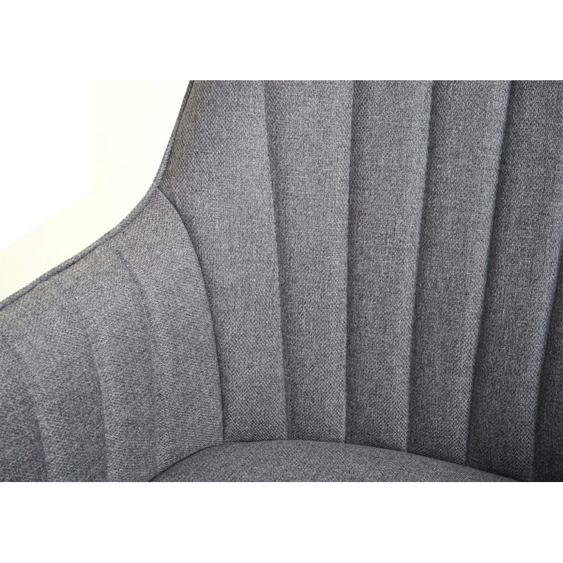 Chaise de salle à manger  chaise à accoudoirs tissu/textile - gris clair