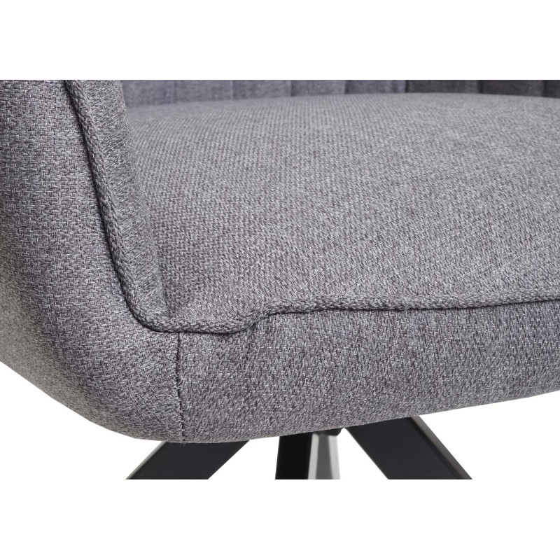 Chaise de salle à manger  chaise à accoudoirs tissu/textile - gris clair