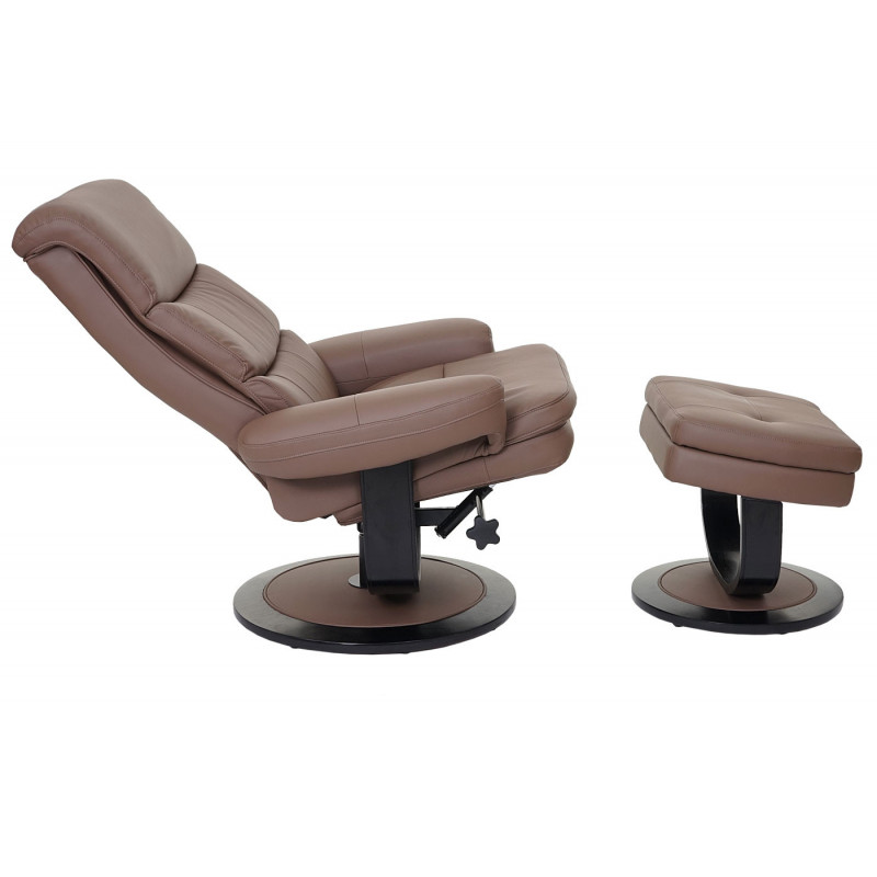 Fauteuil tv + tabouret avec compartiment de rangement schok chocolat