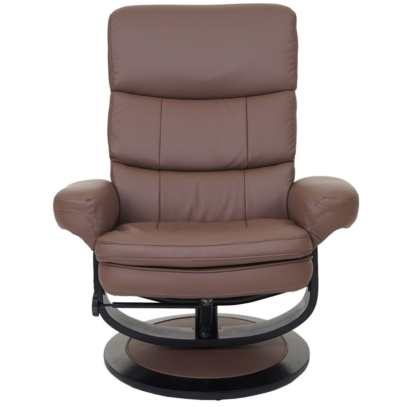 Fauteuil tv + tabouret avec compartiment de rangement schok chocolat