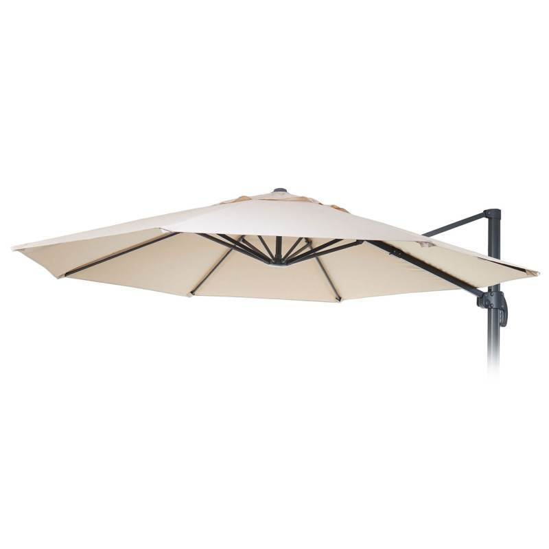 Revêtement de parasol 8 baleines rondes Ø4m 220g/m² polyester - crème-beige