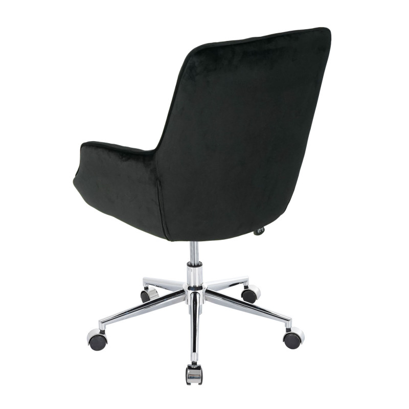 Chaise de bureau chaise pivotante avec accoudoirs réglable en hauteur velours - noir