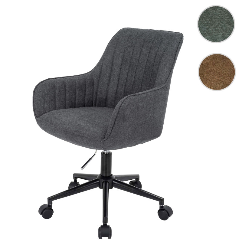 Chaise de bureau chaise pivotante chaise de bureau tissu/textile avec accoudoirs - marron