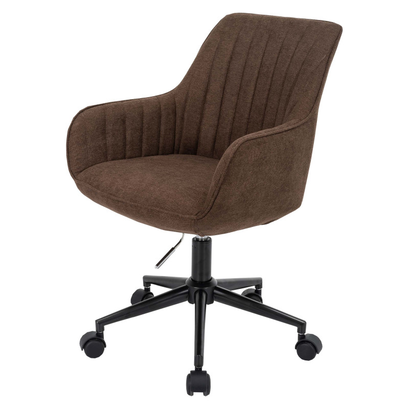 Chaise de bureau chaise pivotante chaise de bureau tissu/textile avec accoudoirs - marron