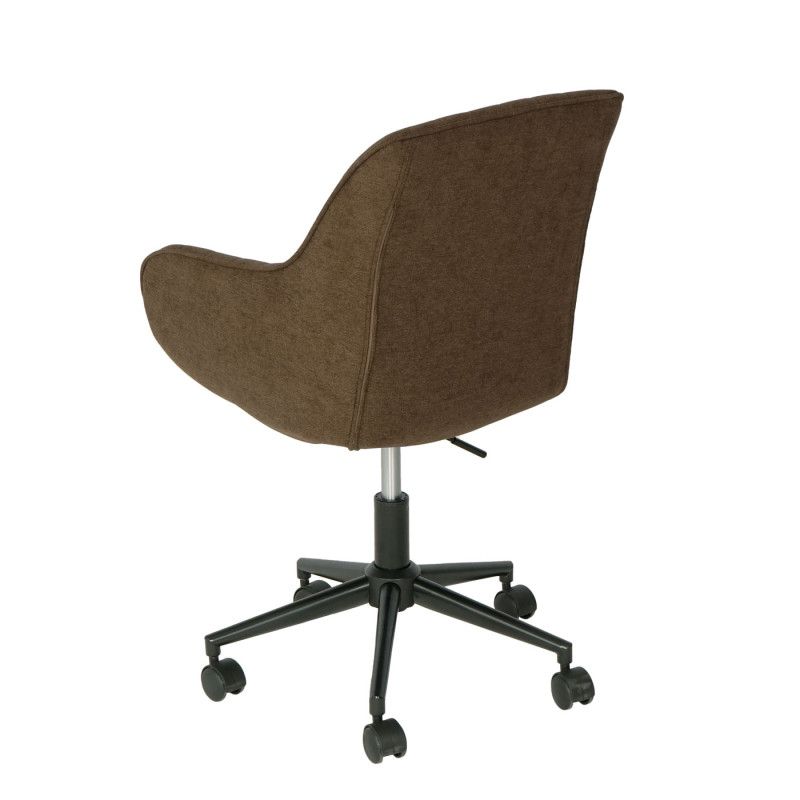 Chaise de bureau chaise pivotante chaise de bureau tissu/textile avec accoudoirs - marron