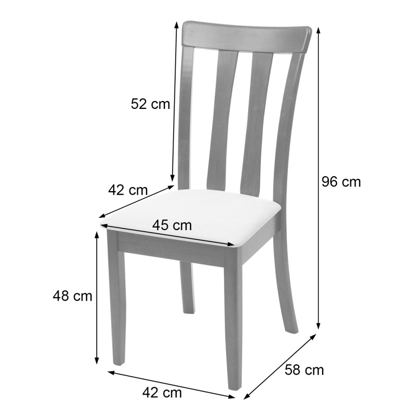 Lot de 6 chaises de salle à manger tissu/textile bois massif - cadre foncé, gris foncé