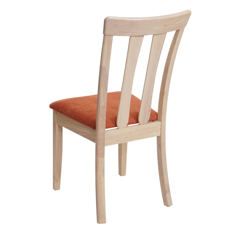 6x chaise de salle à manger tissu/textile bois massif - cadre naturel, orange