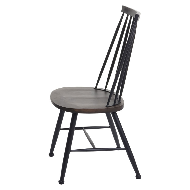 Lot de 6 chaises de salle à manger /bistrot, bois massif rétro design métal gastronomie - anthracite