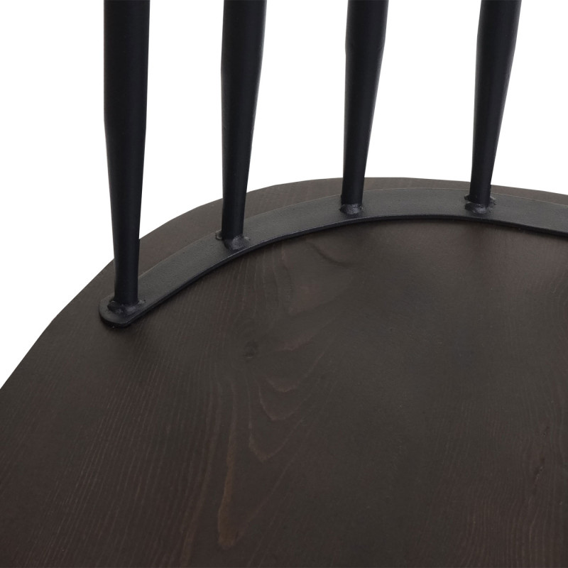 Lot de 6 chaises de salle à manger /bistrot, bois massif rétro design métal gastronomie - anthracite