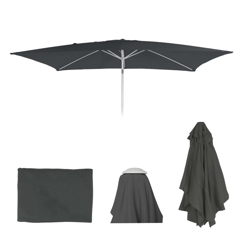 Toile de rechange pour parasol N23 2x3m rectangulaire tissu/textile 4,5kg - anthracite
