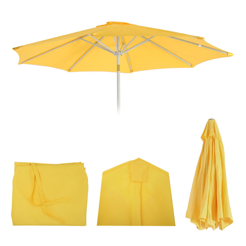 Toile de rechange pour parasol N19, Toile de rechange pour parasol, Ø 3m tissu/textile 5kg - jaune