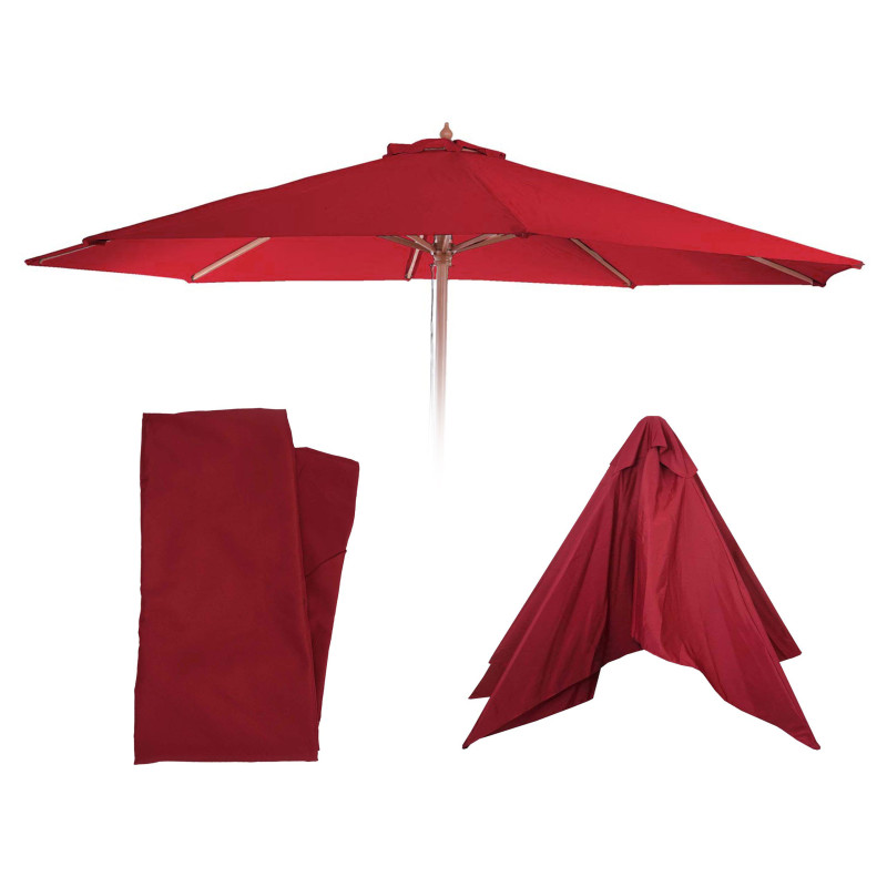 Housse de rechange pour parasol Florida, housse de rechange pour parasol, Ø 3,5m polyester 8 baleines - bordeaux