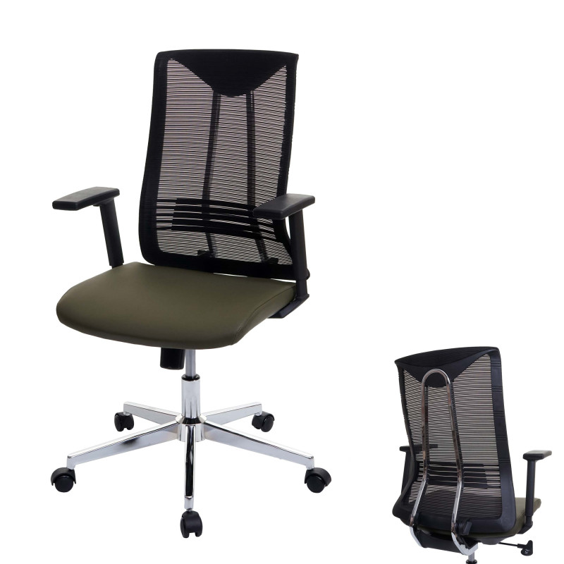 Chaise de bureau chaise pivotante chaise de bureau, ergonomique similicuir - vert-olive
