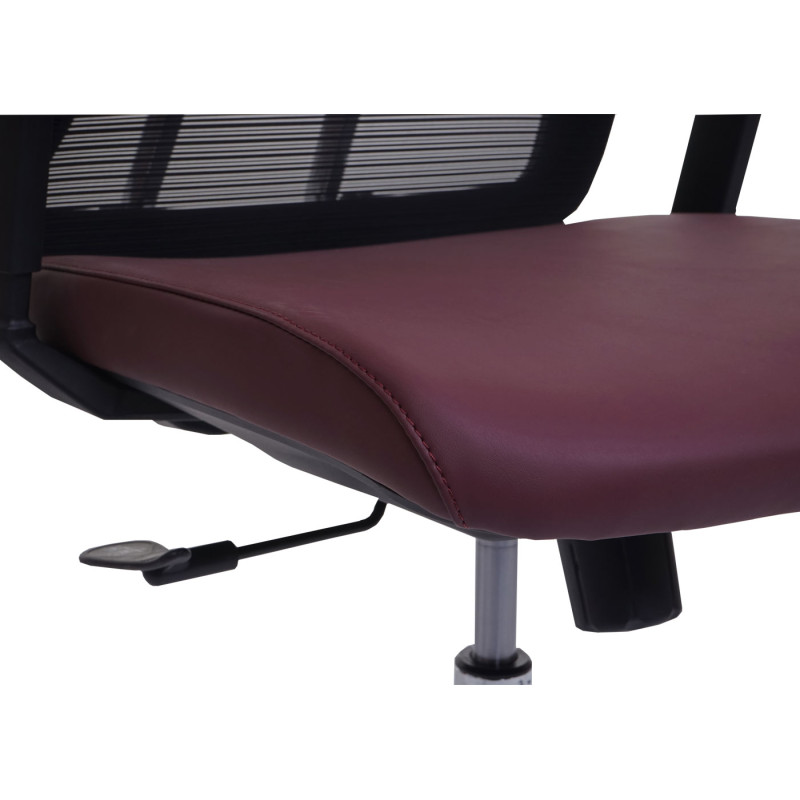 Chaise de bureau chaise pivotante chaise de bureau, ergonomique similicuir - bordeaux