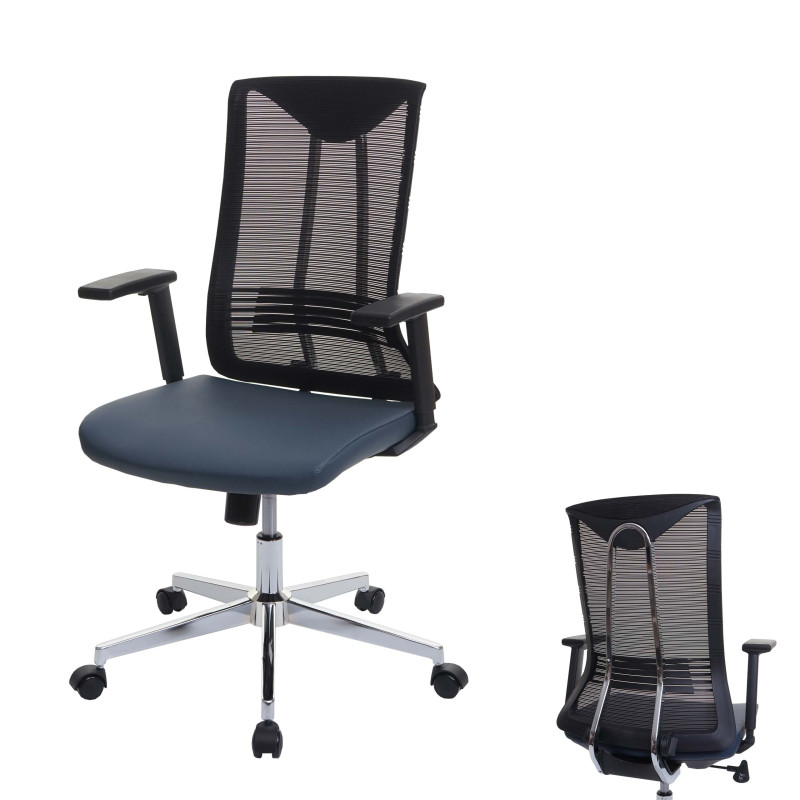 Chaise de bureau chaise pivotante chaise de bureau, ergonomique similicuir - bleu-Gris