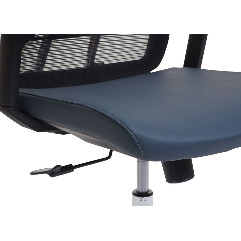 Chaise de bureau chaise pivotante chaise de bureau, ergonomique similicuir - bleu-Gris