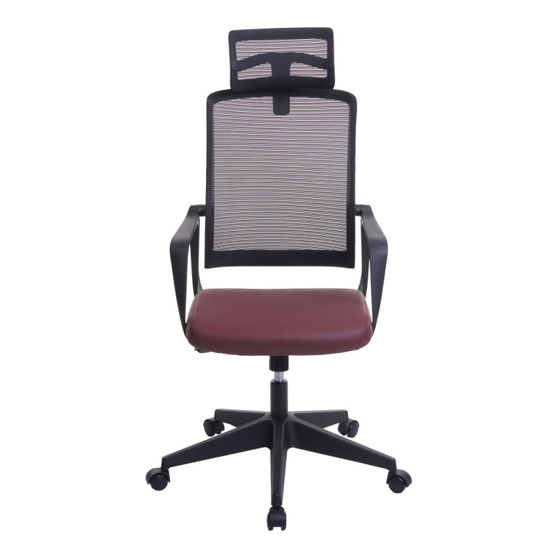 Chaise de bureau chaise pivotante chaise de bureau, appui-tête ergonomique, similicuir - bordeaux