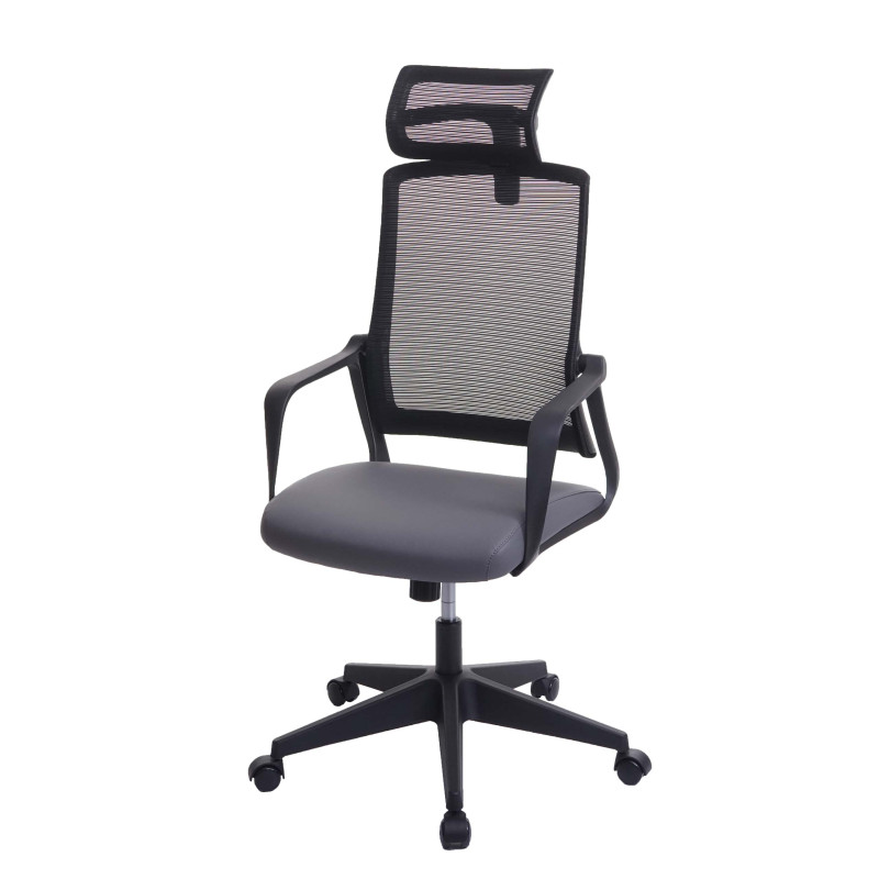 Chaise de bureau chaise pivotante chaise de bureau, appui-tête ergonomique, similicuir - gris