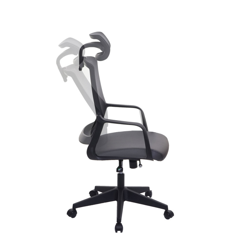 Chaise de bureau chaise pivotante chaise de bureau, appui-tête ergonomique, similicuir - gris