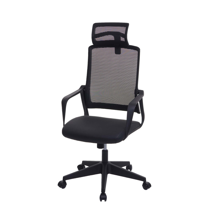 Chaise de bureau chaise pivotante chaise de bureau, appui-tête ergonomique, similicuir - noir
