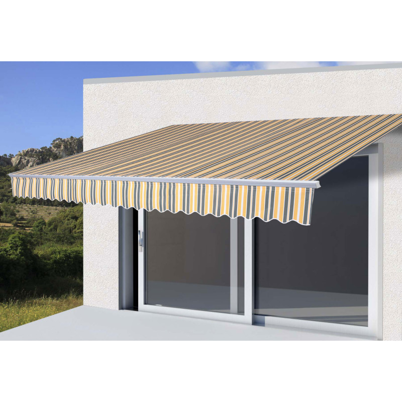 Housse de rechange pour store à bras articulé Housse de rechange protection solaire, 2,5x2m - polyester gris-jaune