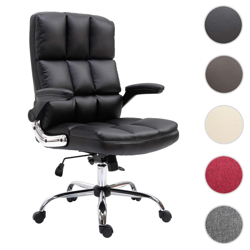 Chaise de bureau fauteuil de direction réglable en hauteur - similicuir blanc