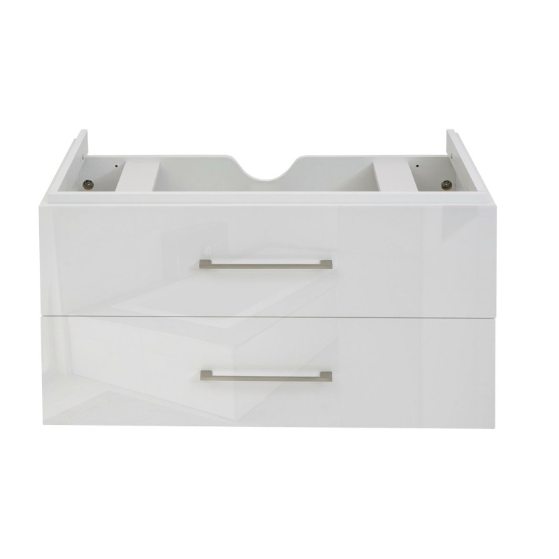 Premium Meuble sous-lavabo meuble sous-lavabo Meuble de salle de bain, brillant 90cm - blanc