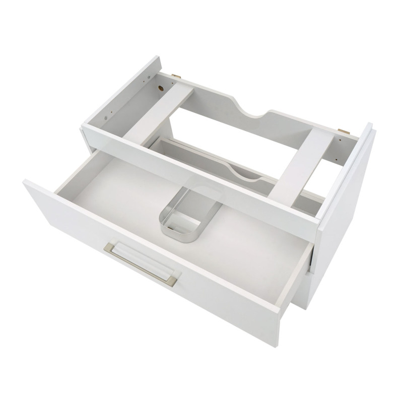 Premium Meuble sous-lavabo meuble sous-lavabo Meuble de salle de bain, brillant 90cm - blanc