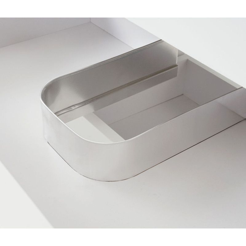 Premium Meuble sous-lavabo meuble sous-lavabo Meuble de salle de bain, brillant 90cm - blanc