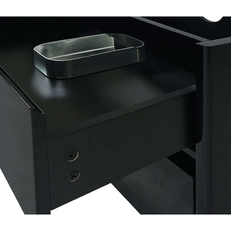 Premium Meuble sous-lavabo meuble sous-lavabo Meuble de salle de bain, brillant 60cm - noir