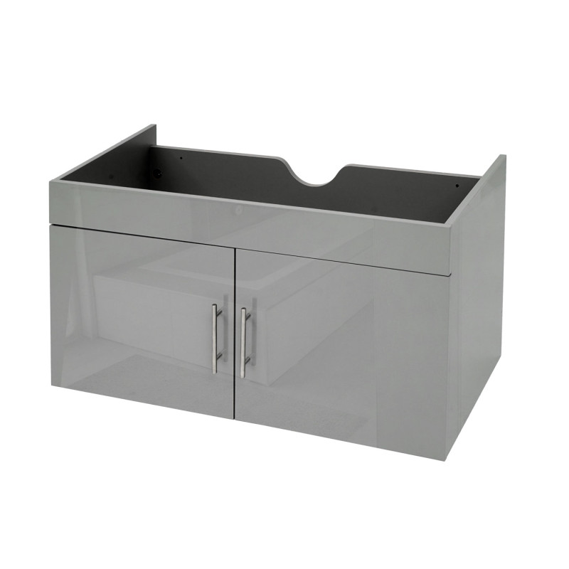 Meuble sous-lavabo meuble sous-lavabo Meuble de salle de bain, brillant 90cm - gris