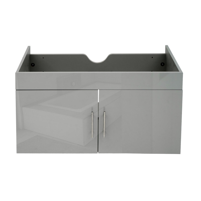 Meuble sous-lavabo meuble sous-lavabo Meuble de salle de bain, brillant 90cm - gris