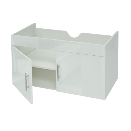 Meuble sous-lavabo meuble sous-lavabo Meuble de salle de bain, brillant 90cm - blanc