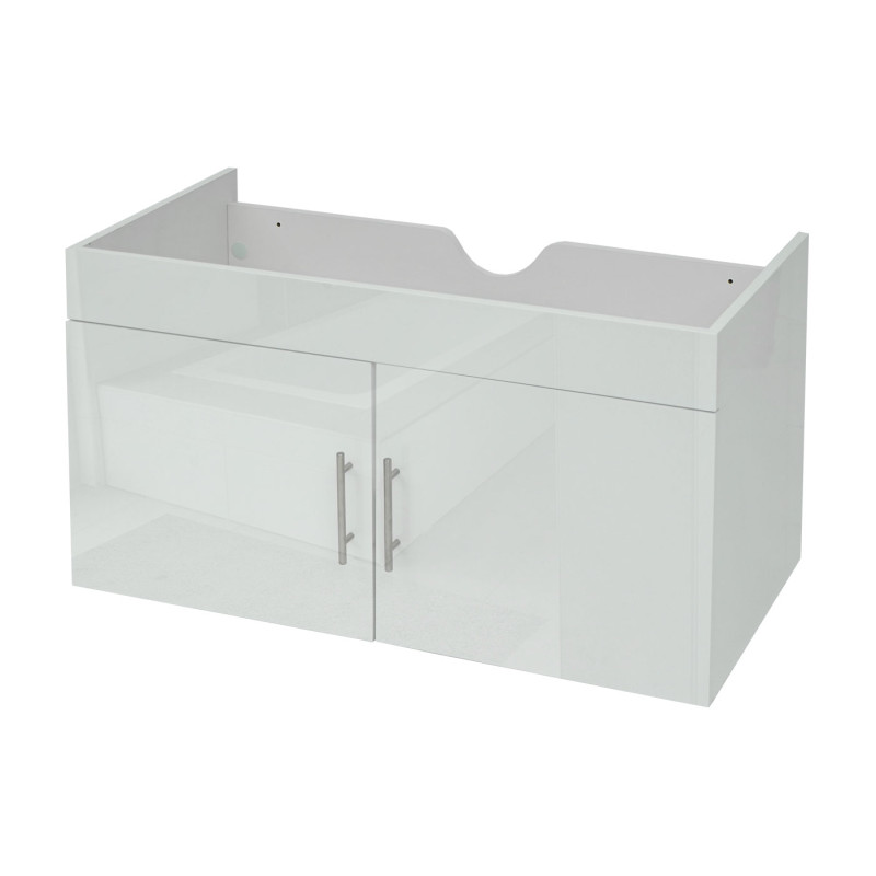 Meuble sous-lavabo meuble sous-lavabo Meuble de salle de bain, brillant 90cm - blanc