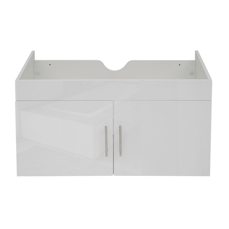 Meuble sous-lavabo meuble sous-lavabo Meuble de salle de bain, brillant 90cm - blanc