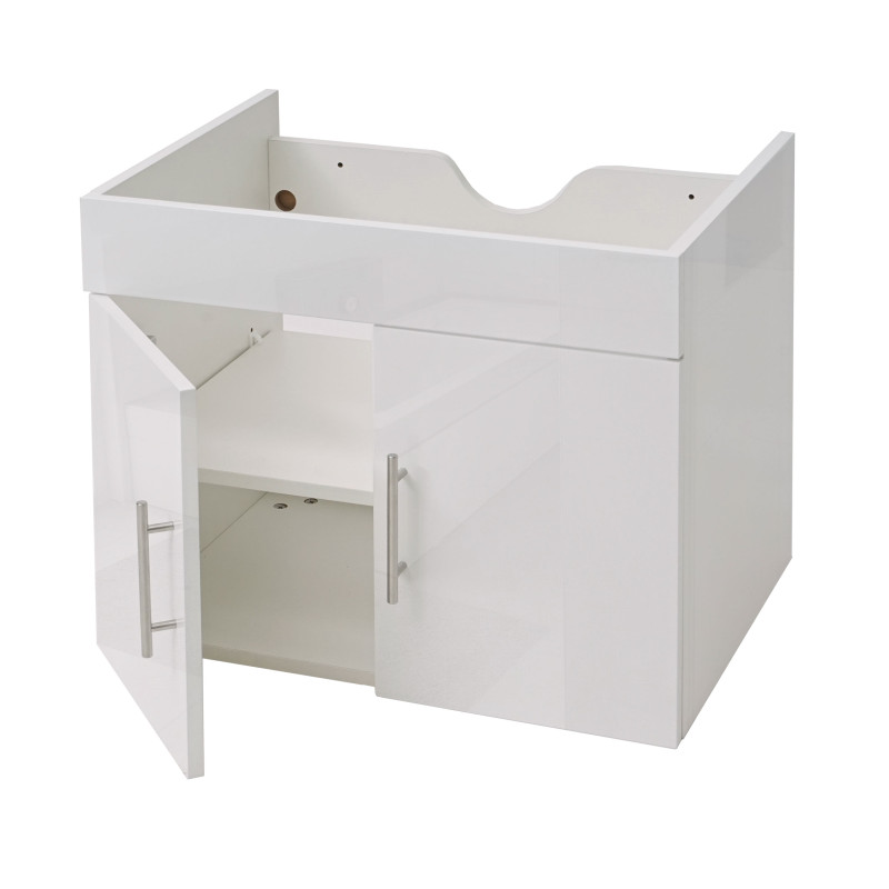 Meuble sous-lavabo meuble sous-lavabo meuble de salle de bain, brillant 60cm - gris