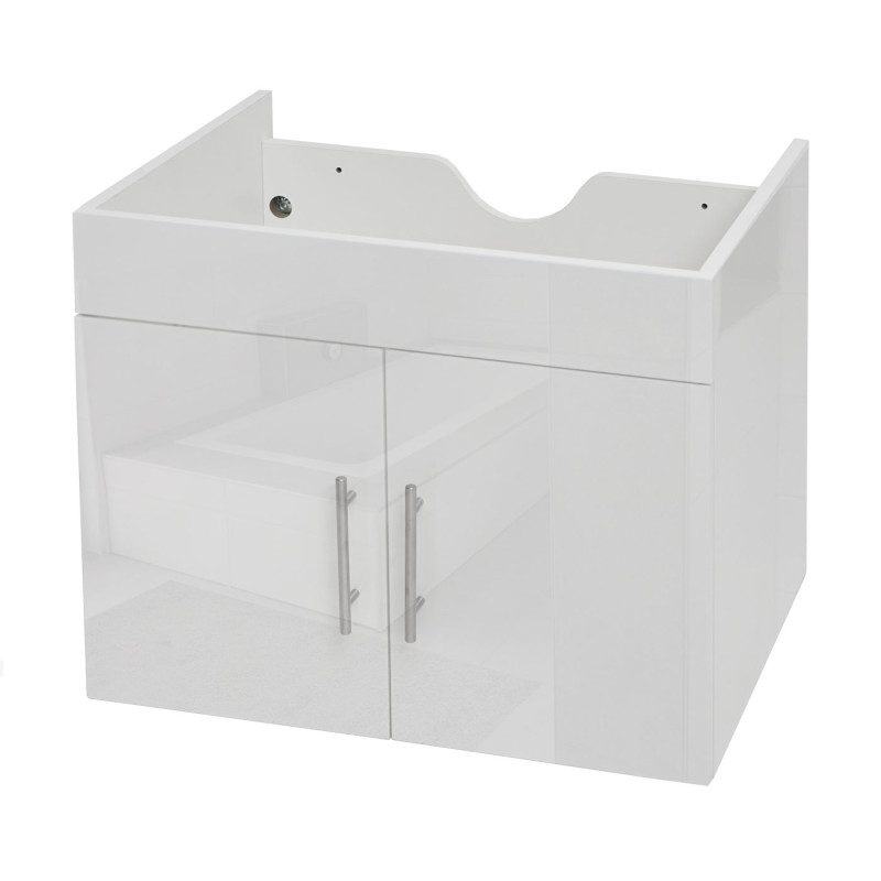 Meuble sous-lavabo meuble sous-lavabo meuble de salle de bain, brillant 60cm - gris