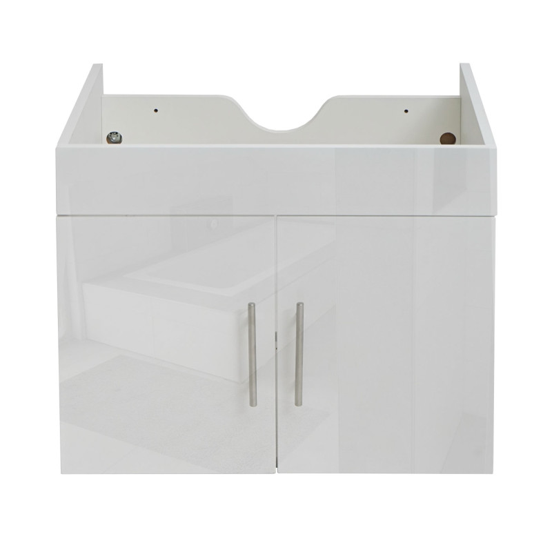 Meuble sous-lavabo meuble sous-lavabo meuble de salle de bain, brillant 60cm - gris