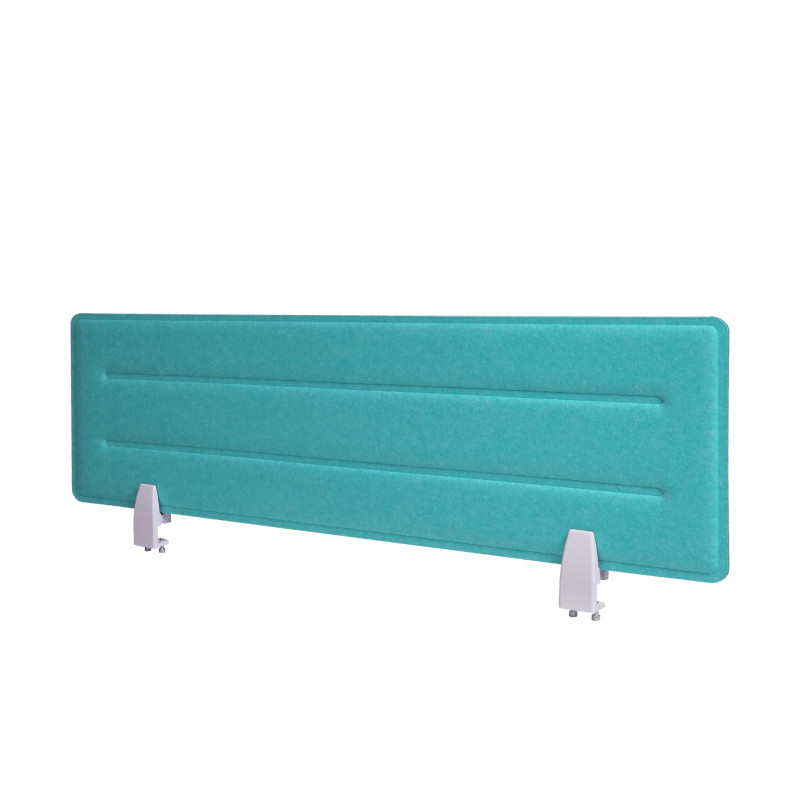 Séparateur de bureau écran de confidentialité pour bureau pinces tissu/textile 100x30cm turquoise