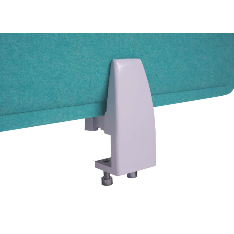 Séparateur de bureau écran de confidentialité pour bureau pinces tissu/textile 100x30cm turquoise