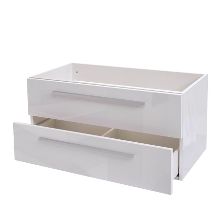 Meuble sous-vasque meuble sous-vasque pour salle de bain, brillant, soft close - blanc, 46x90cm