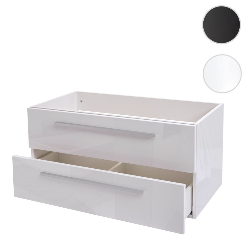 Meuble sous-vasque meuble sous-vasque pour salle de bain, brillant, soft close - blanc, 46x90cm