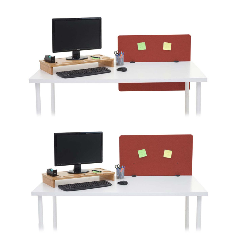 Séparation acoustique de bureau tissu textile à double paroi 75x60cm brun